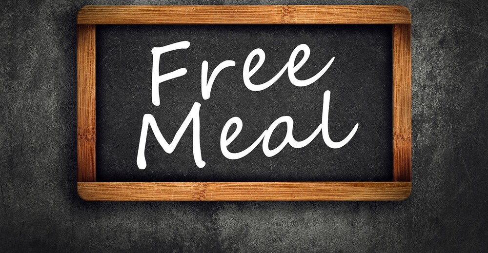 free meal sign