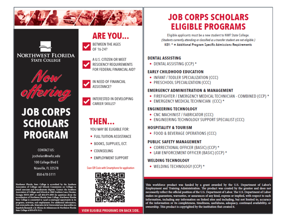Job Corps Scholars Program Flyer Full -all content listed above