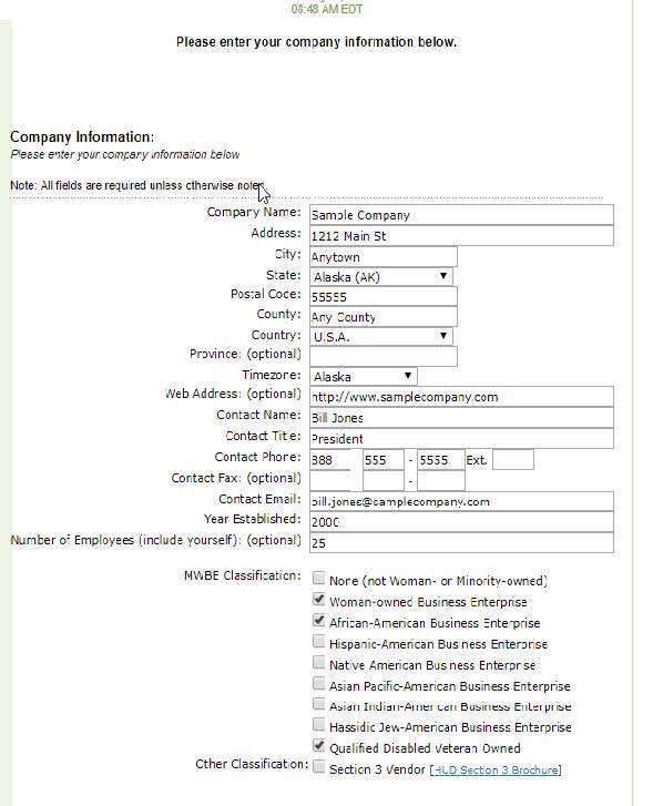 step 3 company information