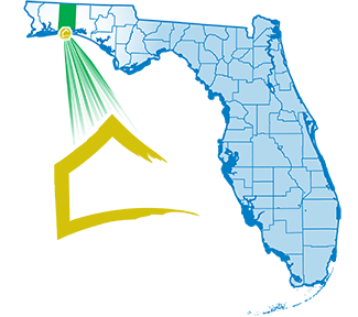 Florida map showing Fort Walton Beach Housing Authority and Church Street Apartments